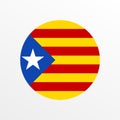 Catalonia circle flag. Independence symbol. Round Blue Estelada. Vector illustration